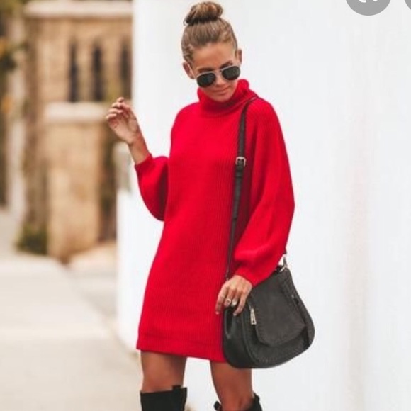 Vici Dresses & Skirts - Red sweater dress
